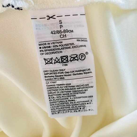 Banana Republic Cream/ Navy Trim Flutter Sleeve Career Blouse Size Small - Picture 6 of 6